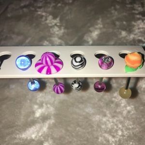 5 NWOT Stainless Steel Tongue Rings